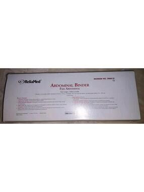 ReliaMed Abdominal Binder LARGE 12" 4 Panel Latex-Free Elastic Easy-Fastening